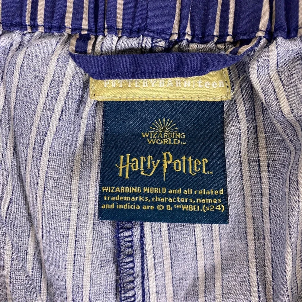 Harry Potter Pottery Barn Teen‎ Pajama Pants Boys Size Medium Striped Blue White